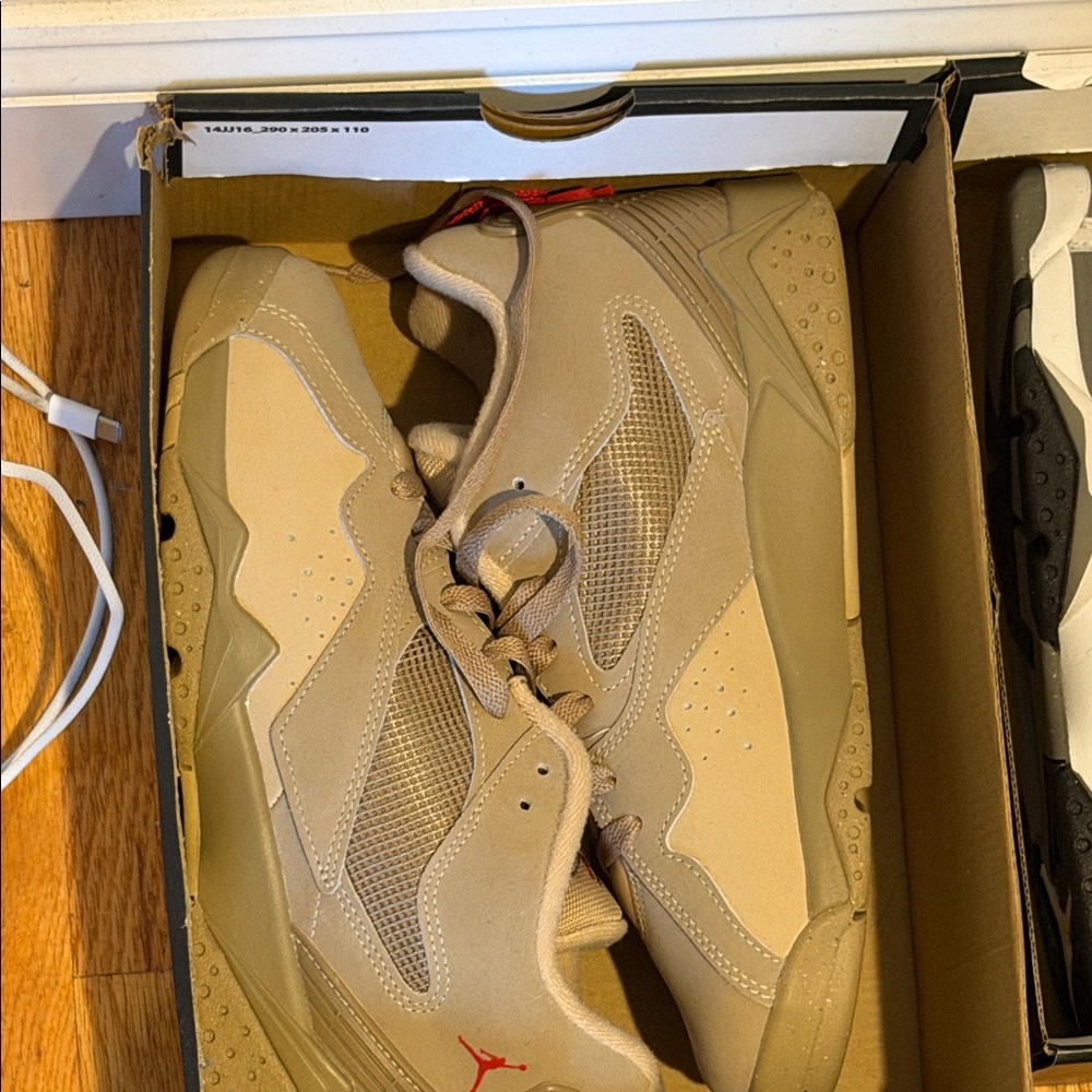 Jordan Kids Sneakers Tan with Red Jumpman